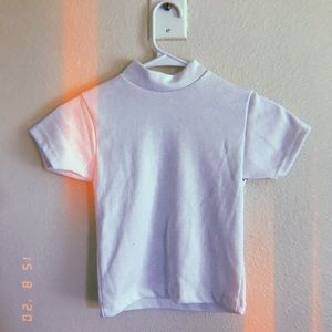 White mid high neck tee tshirt